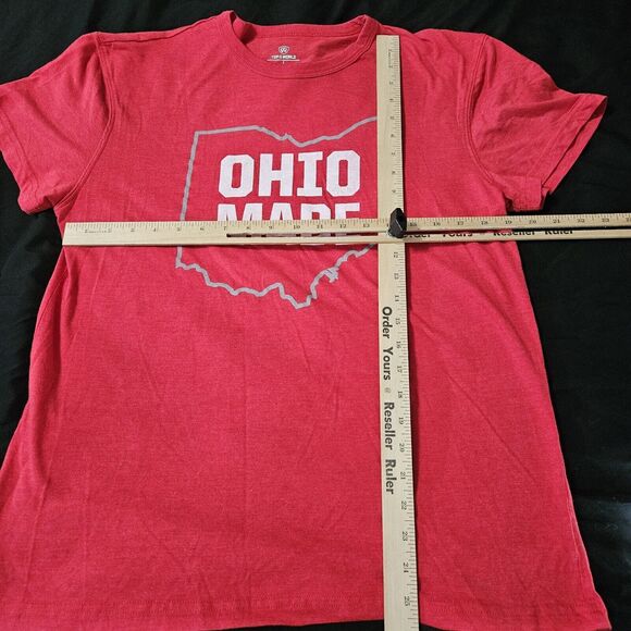 Top Of The World Womens T-Shirt Size Large Polyester Blend Ohio Made On Front - Picture 3 of 13